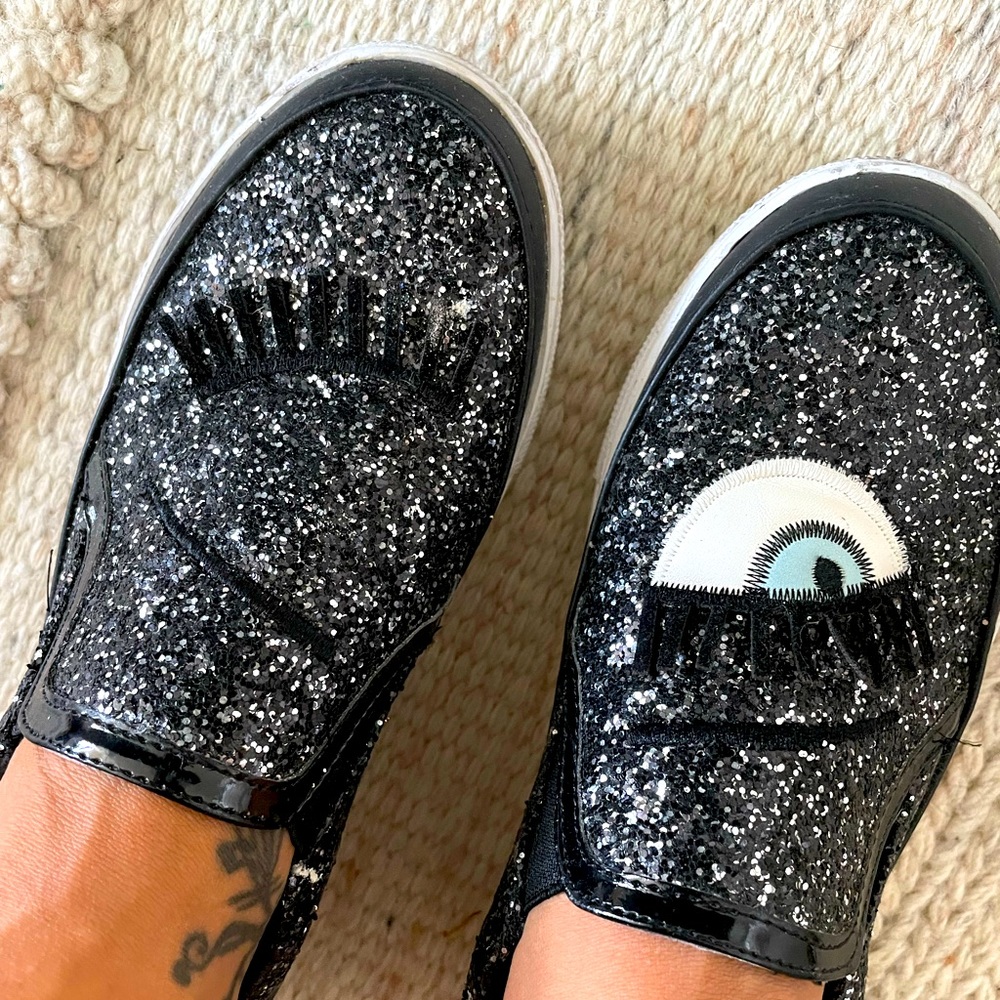 Sparkle evil eye shoes
